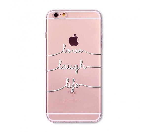 Kryt Love, Laugh, Life iPhone 6/6S - biely